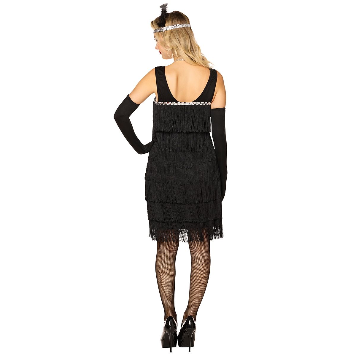 Adult Black Fancy Flapper Dress Costume BLACK