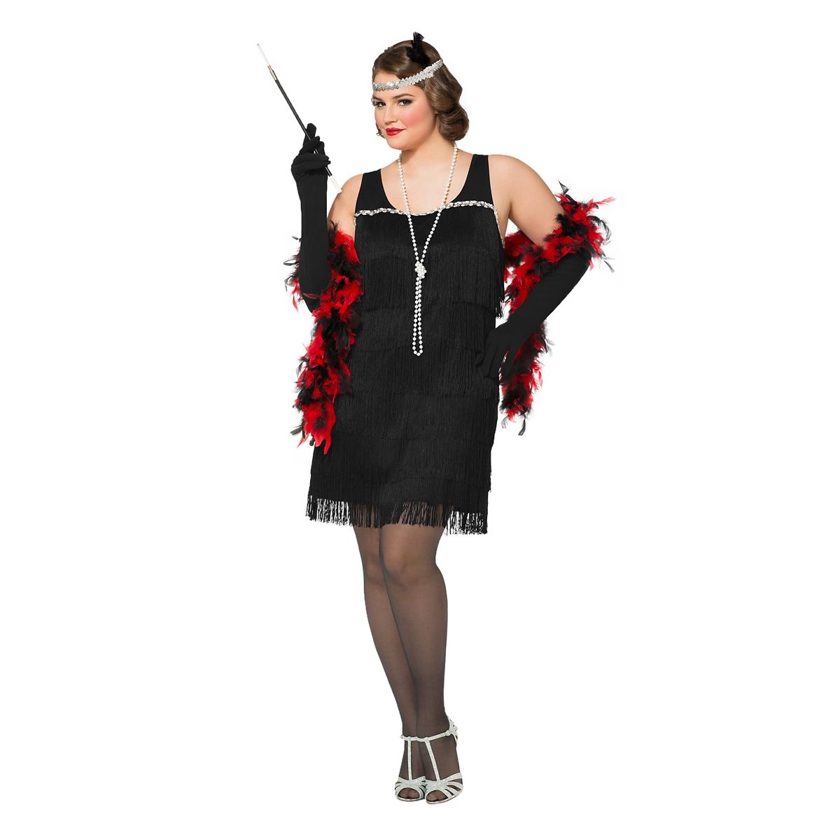 Adult Black Fancy Flapper Dress Costume BLACK