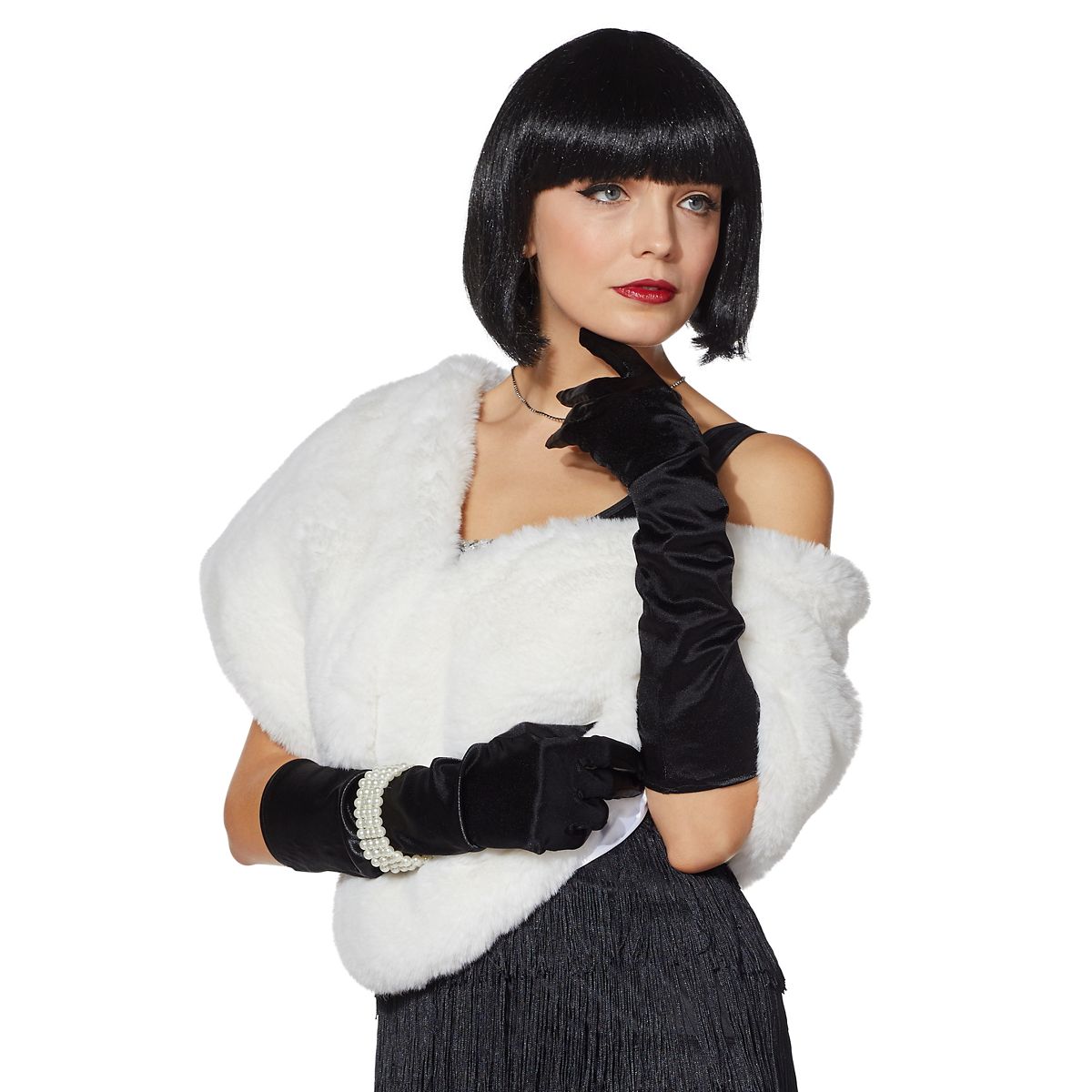 Faux Fur Stole WHITE