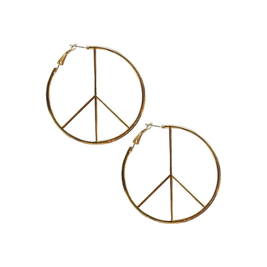 Peace Sign Earrings GOLD