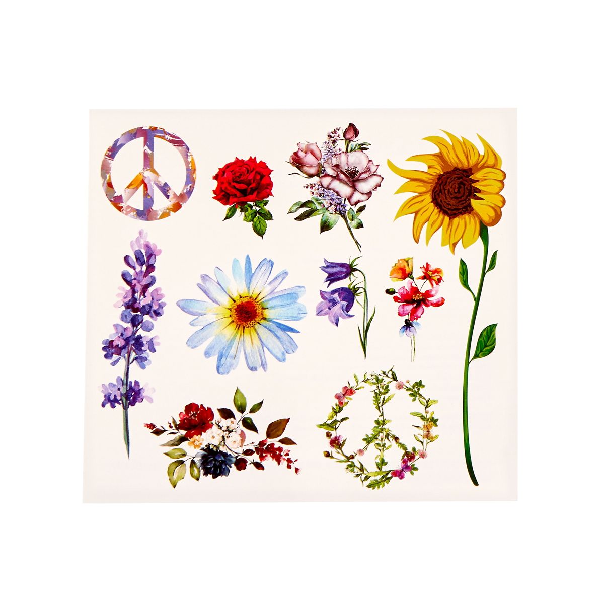 Hippie Temporary Tattoos MULTI-COLOR