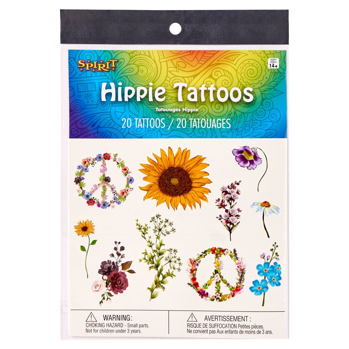 Hippie Temporary Tattoos MULTI-COLOR