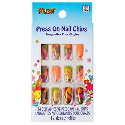 Hippie Press On Nails ORANGE