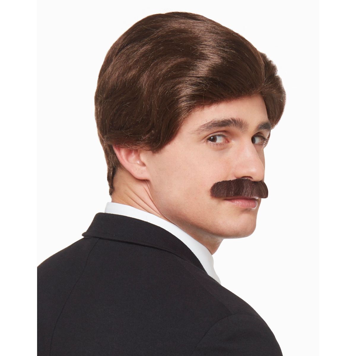 Brown '70s Wig and Mustache BROWN