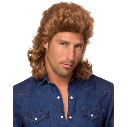 80s Brown Mid-Length Curls Wig BROWN