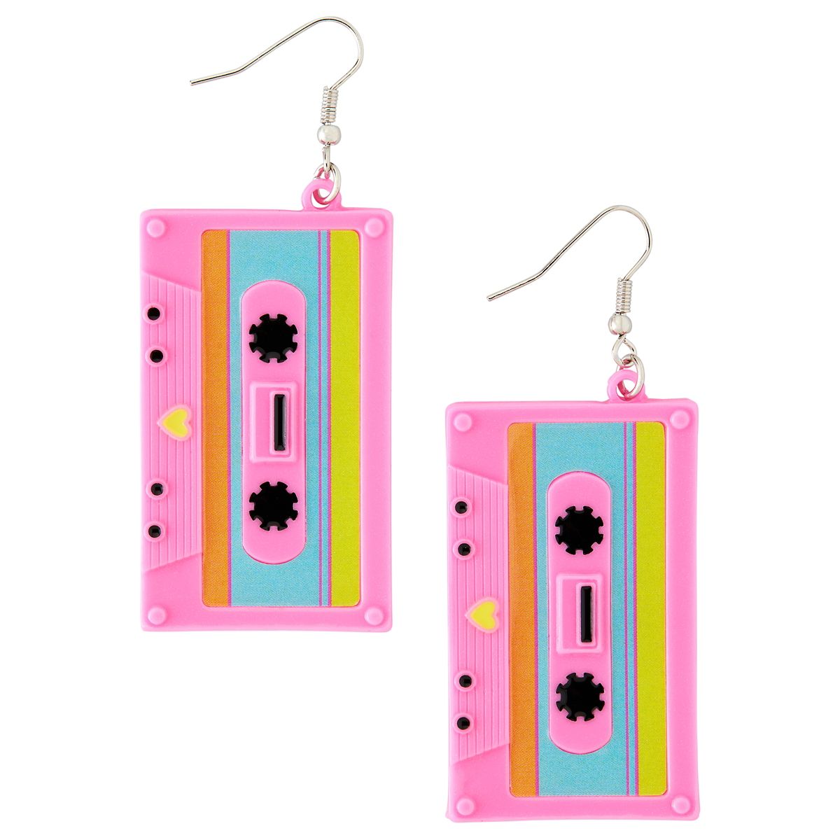 80s Cassette Tape Earrings PINK
