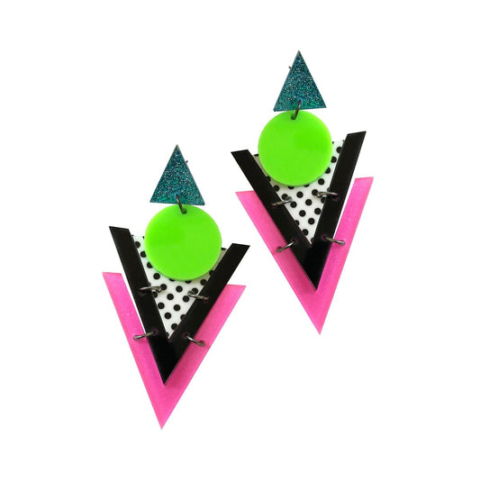 80s Geometric Earrings MULTI-COLOR