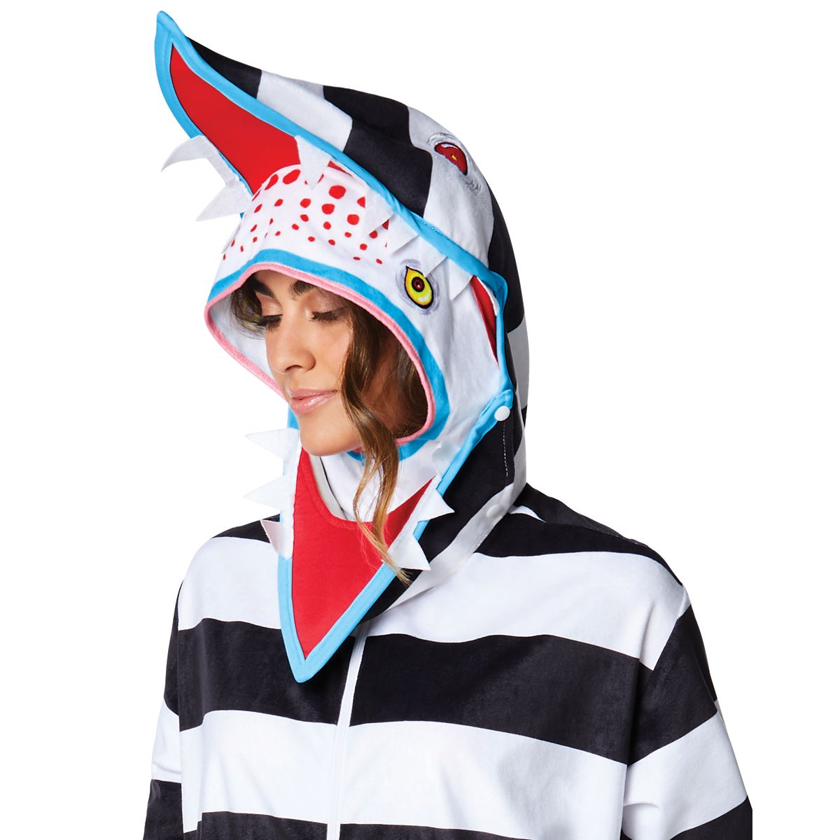 Adult Sandworm Jumpsuit - Beetlejuice BLACK AND WHITE