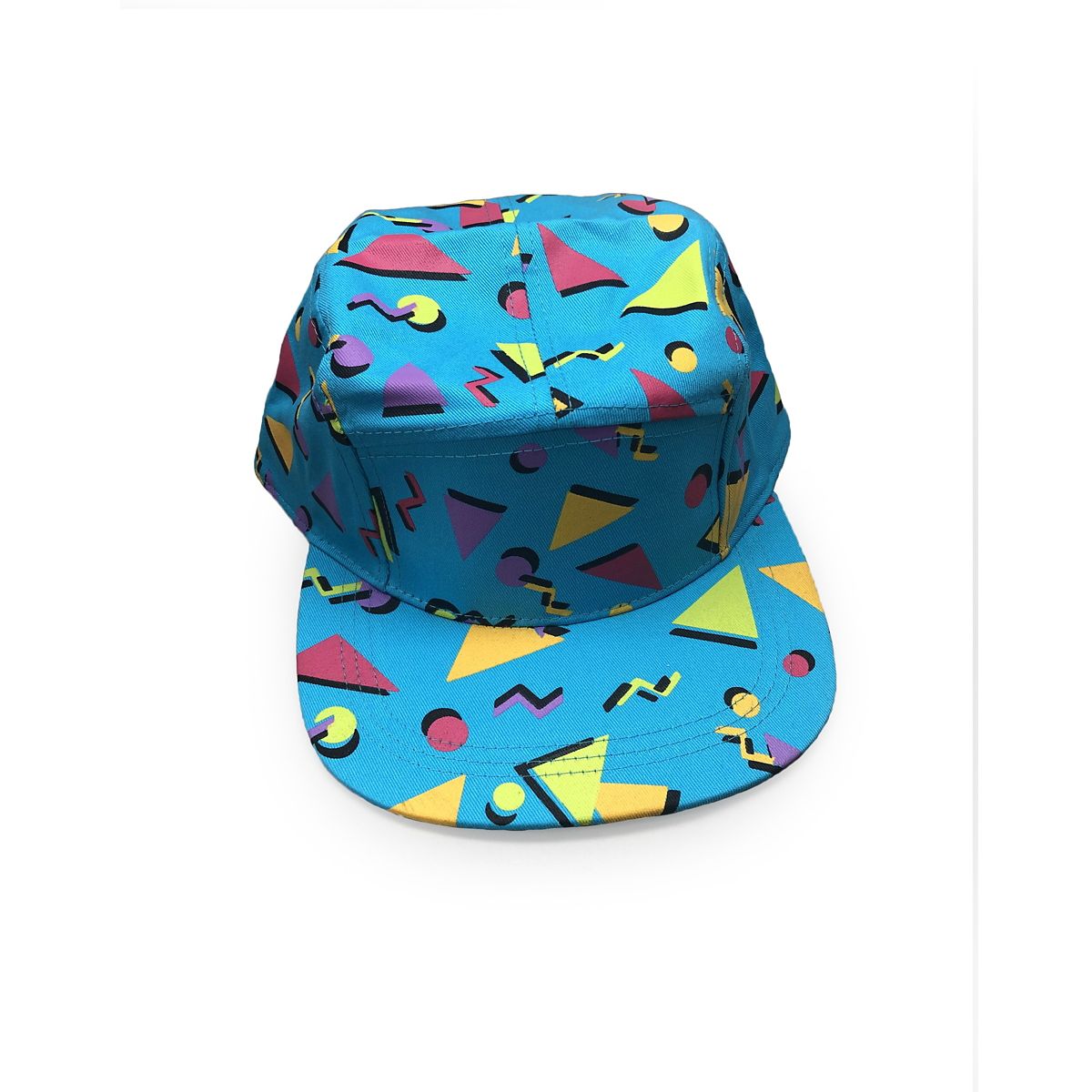 80s Geometric Print Snapback Hat MULTI-COLOR