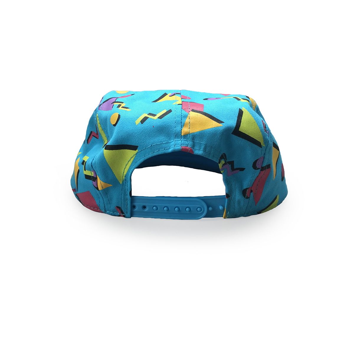 80s Geometric Print Snapback Hat MULTI-COLOR