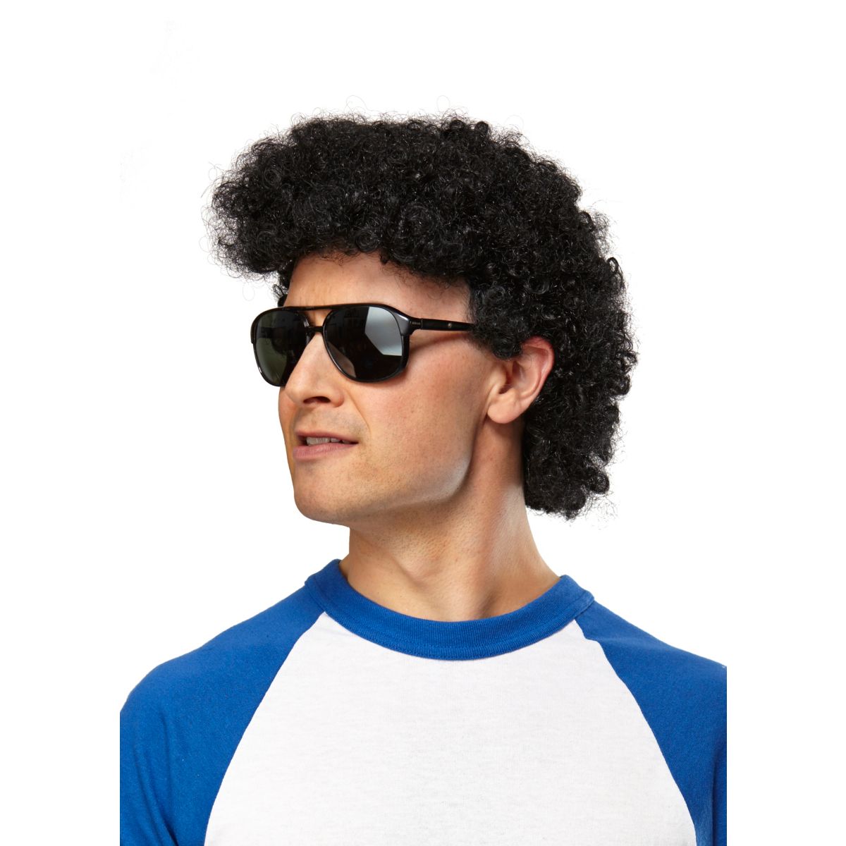 Curly Mullet Wig BLACK