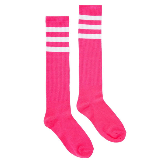 Neon Pink Athletic Socks HOT PINK