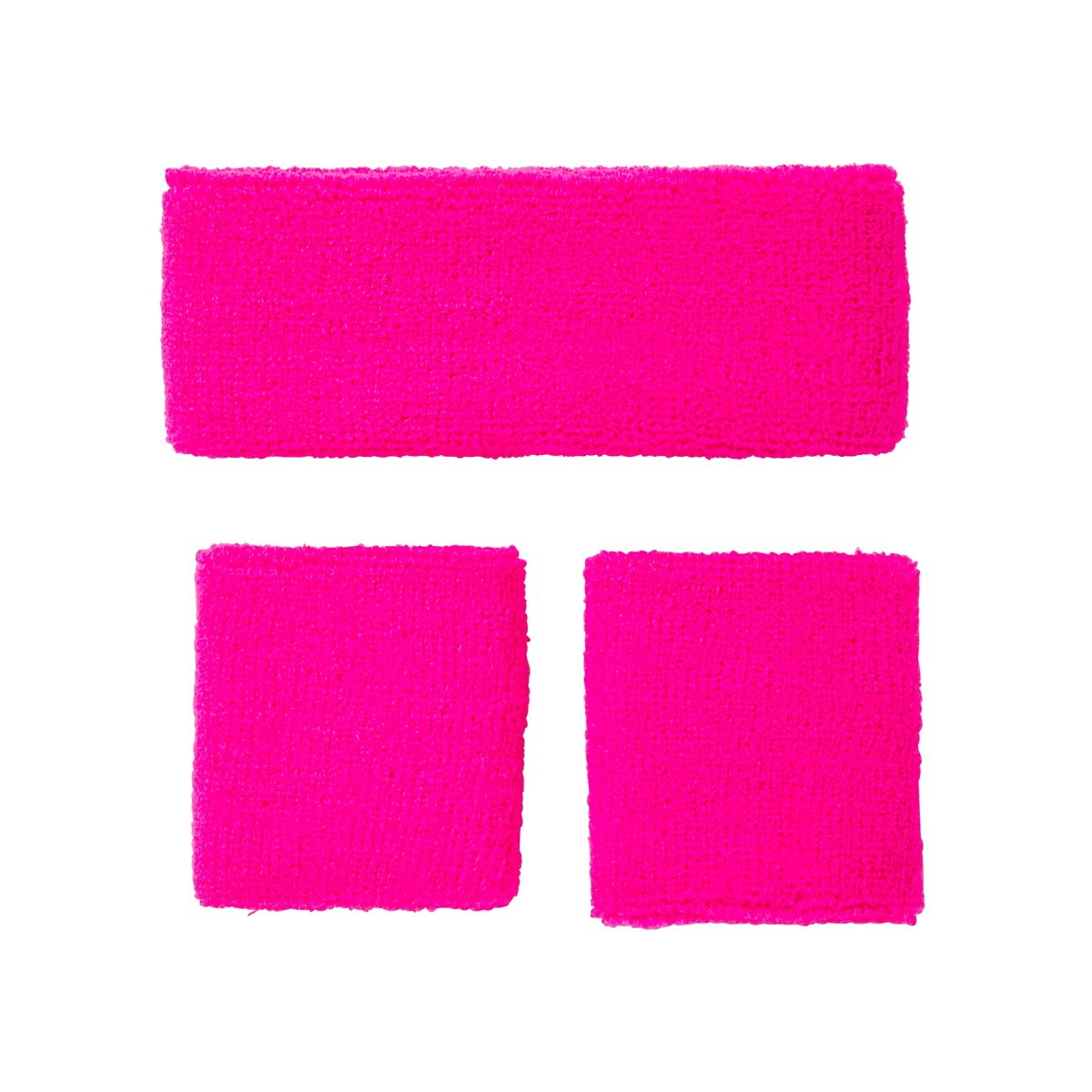 80s Sweatband Set NEON PINK