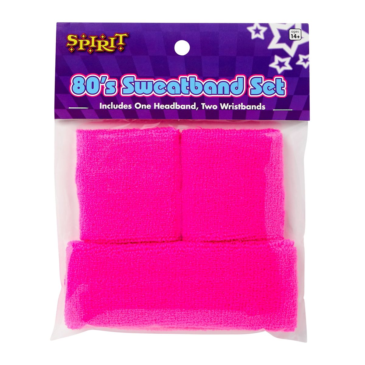 80s Sweatband Set NEON PINK