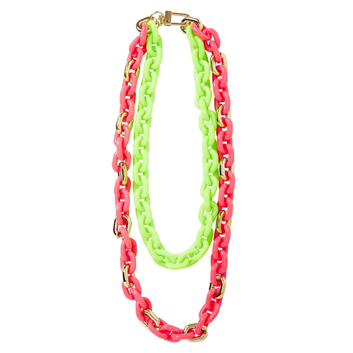 80s Necklace PINK/GREEN