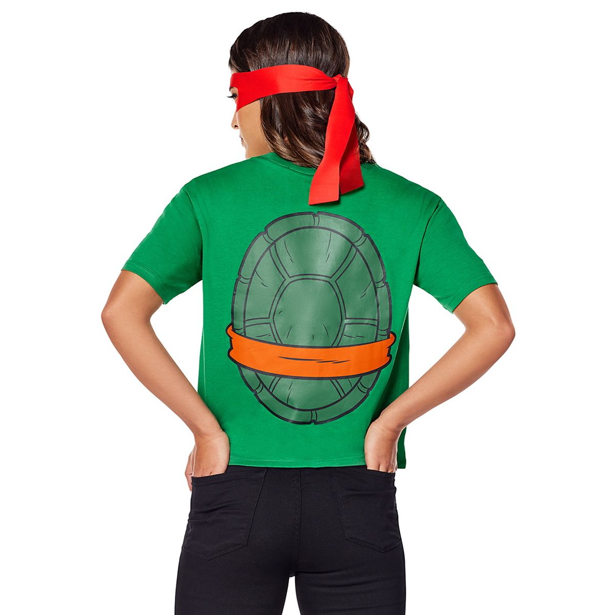 Adult Teenage Mutant Ninja Turtles T Shirt Costume Kit GREEN