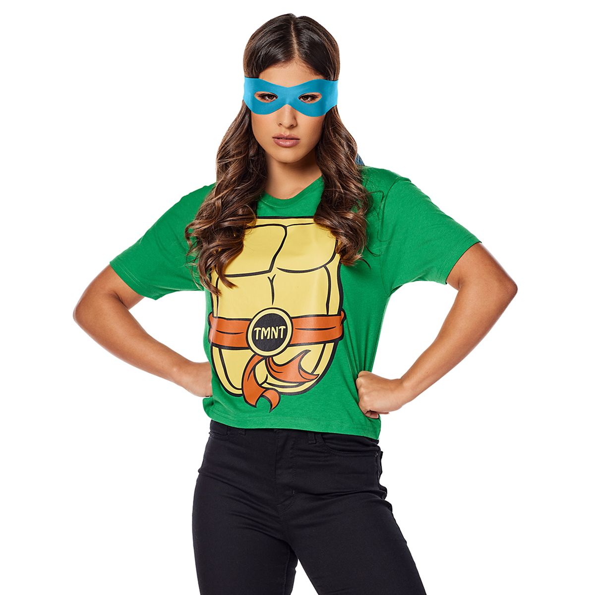 Adult Teenage Mutant Ninja Turtles T Shirt Costume Kit GREEN