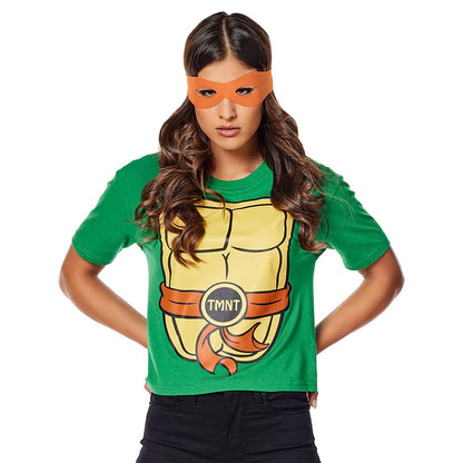 Adult Teenage Mutant Ninja Turtles T Shirt Costume Kit GREEN