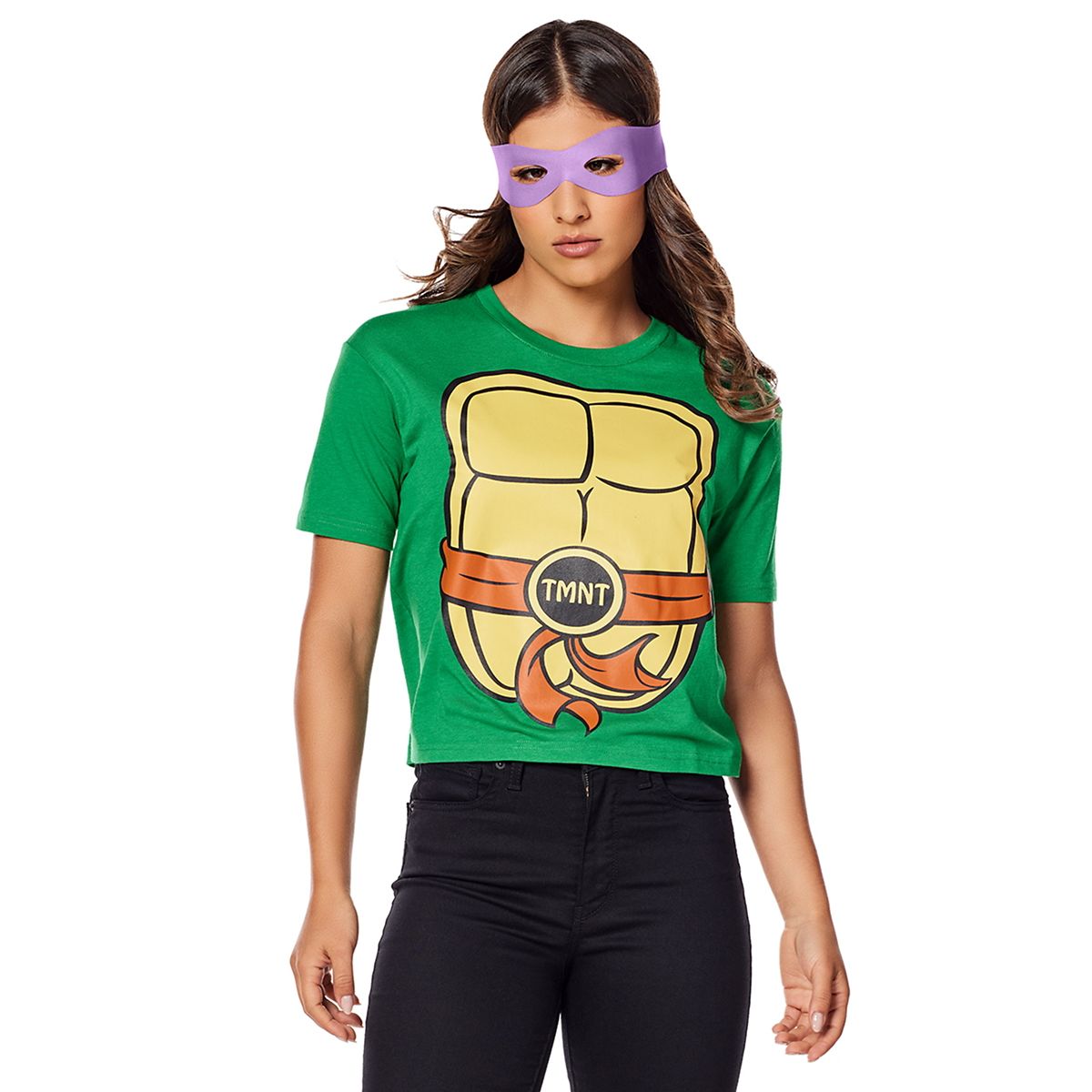 Adult Teenage Mutant Ninja Turtles T Shirt Costume Kit GREEN
