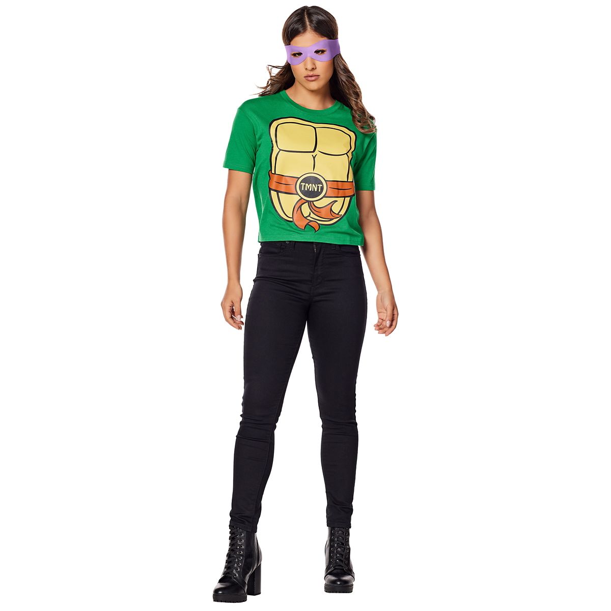 Adult Teenage Mutant Ninja Turtles T Shirt Costume Kit GREEN