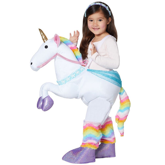 Toddler Unicorn Ride-Along Costume WHITE - MULTI