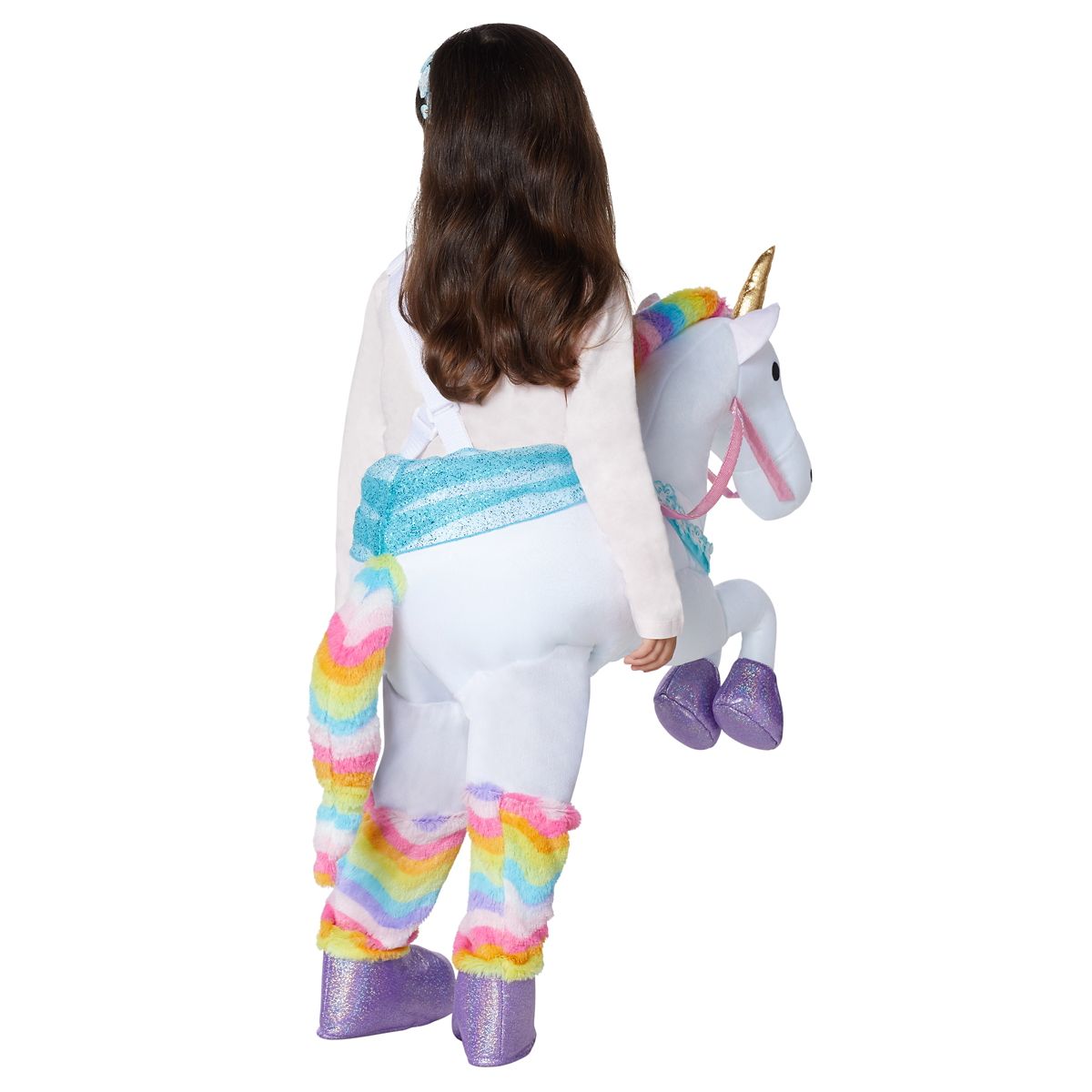 Toddler Unicorn Ride-Along Costume WHITE - MULTI