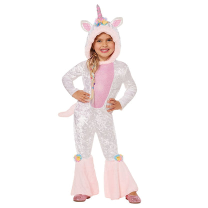 Toddler Magical Unicorn Jumpsuit Costume WHITE AND PINK