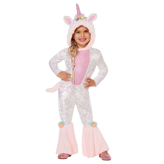 Toddler Magical Unicorn Jumpsuit Costume WHITE AND PINK