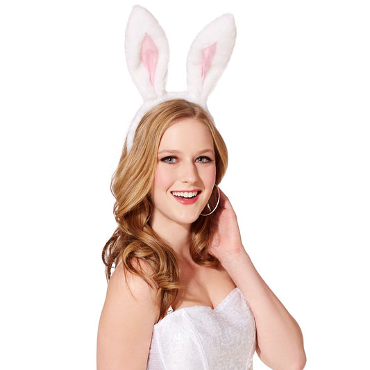 White Bunny Ears WHITE AND PINK
