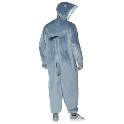 Adult Shark Jumpsuit Costume WHITE/GREY