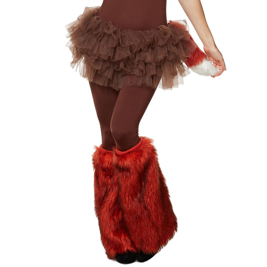 Orange Faux Fur Leg Warmers ORANGE