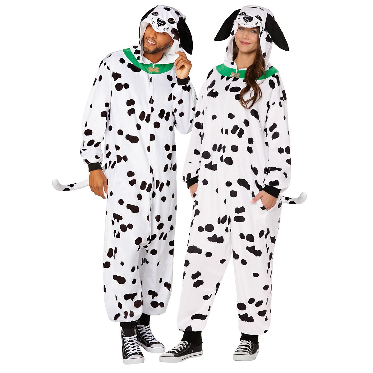 Adult Dalmatian Jumpsuit Costume WHITE
