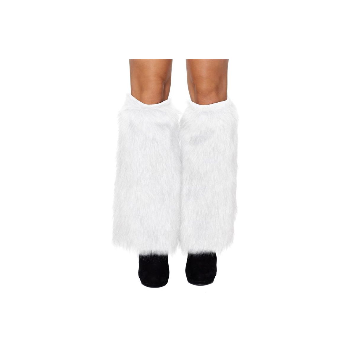 White Furry Leg Warmers WHITE