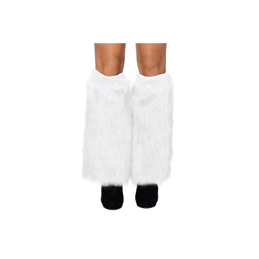 White Furry Leg Warmers WHITE