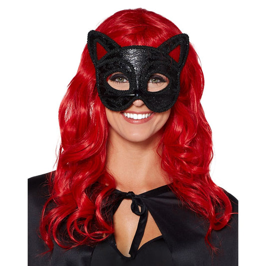 Black Cat Party Eye Mask BLACK