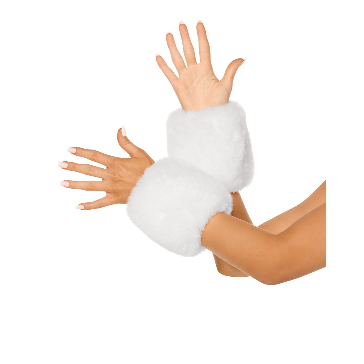 White Fur Cuffs WHITE