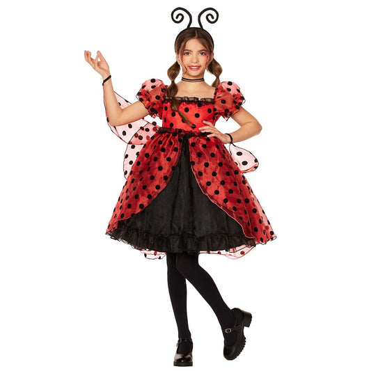Kids Ladybug Dress Costume BLACK AND RED