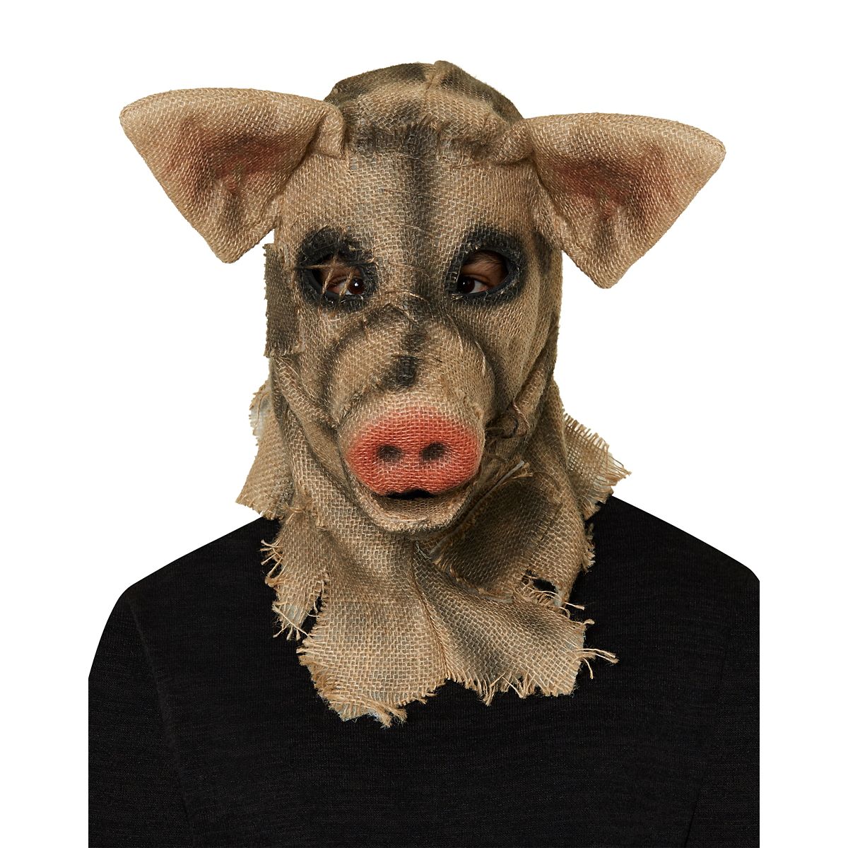 Moving Mouth Pig Scarecrow Full Mask BROWN
