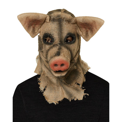 Moving Mouth Pig Scarecrow Full Mask BROWN