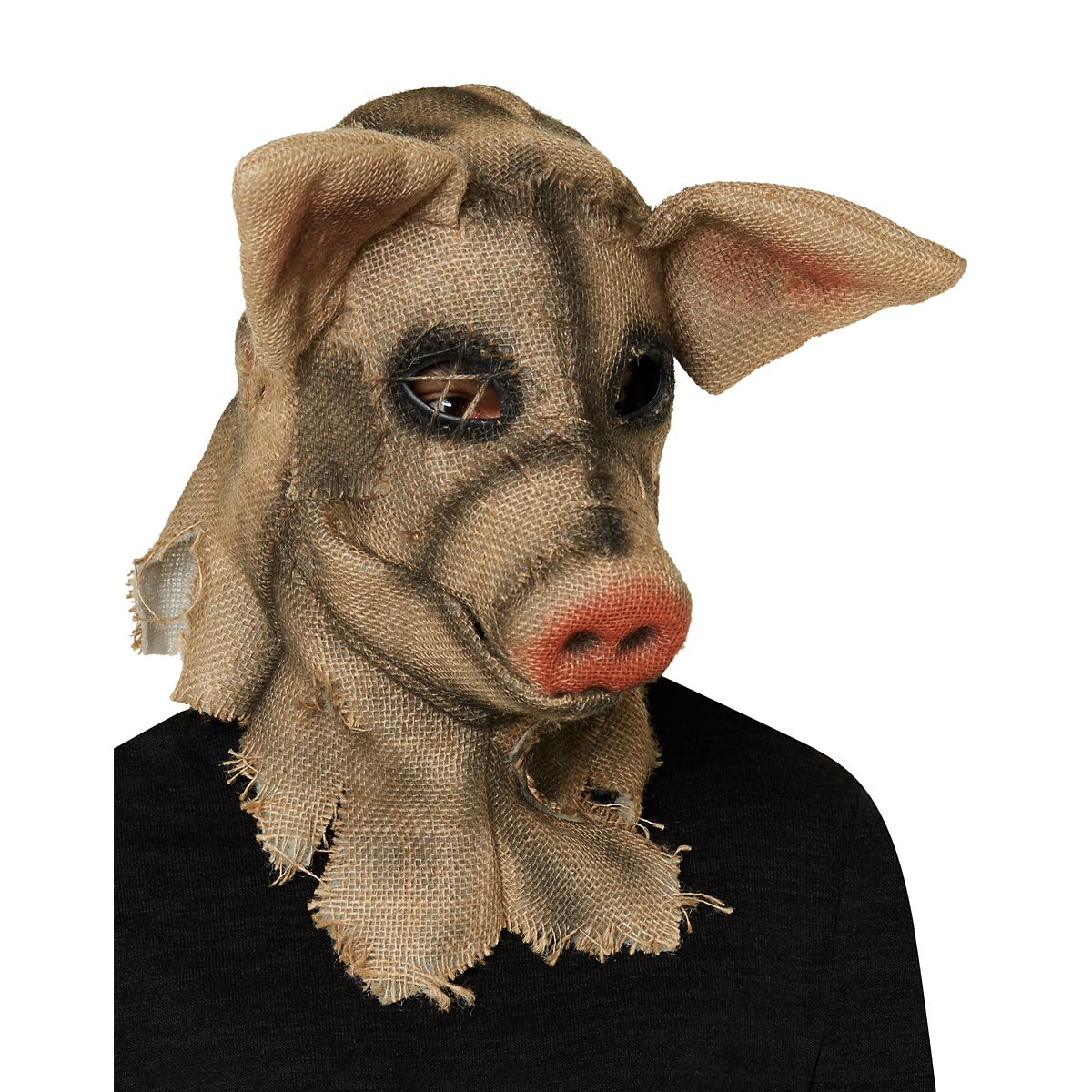 Moving Mouth Pig Scarecrow Full Mask BROWN