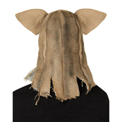 Moving Mouth Pig Scarecrow Full Mask BROWN