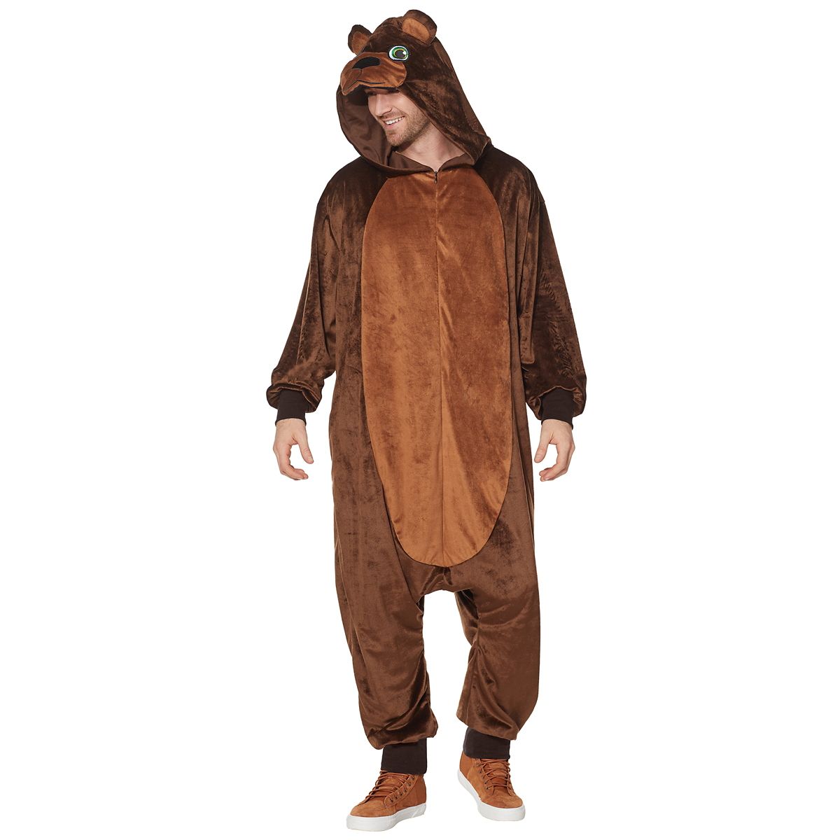 Adult Bear Jumpsuit Costume BROWN