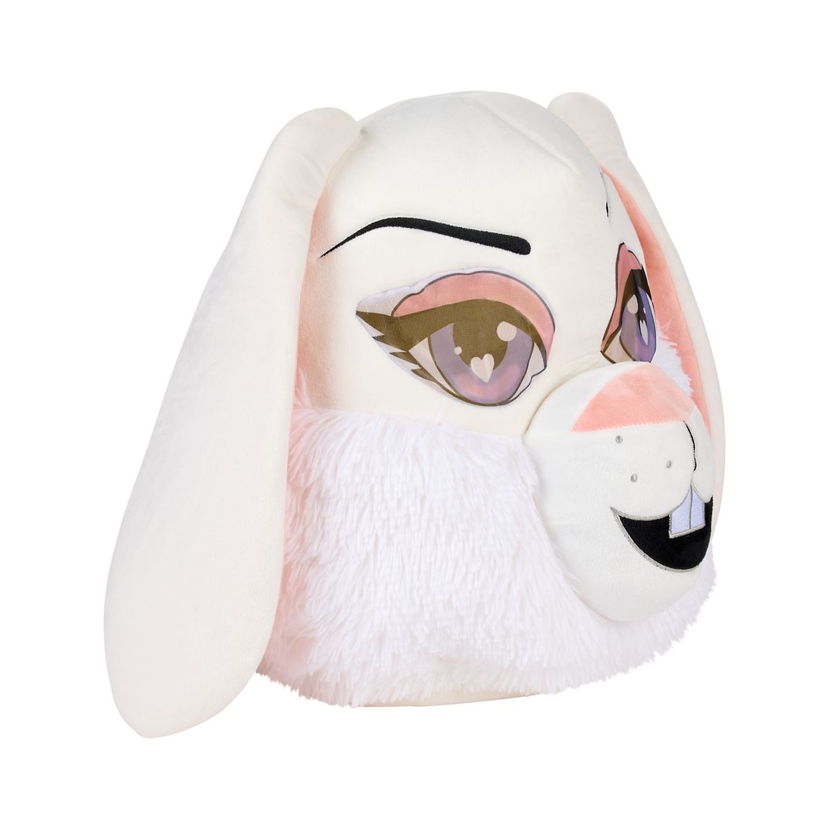 White Bunny Furry Mask BLACK AND WHITE