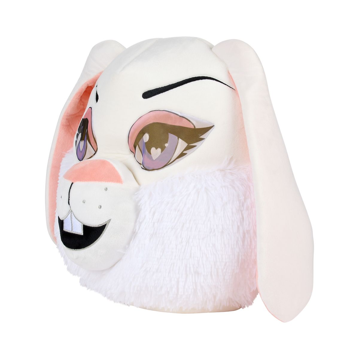 White Bunny Furry Mask BLACK AND WHITE