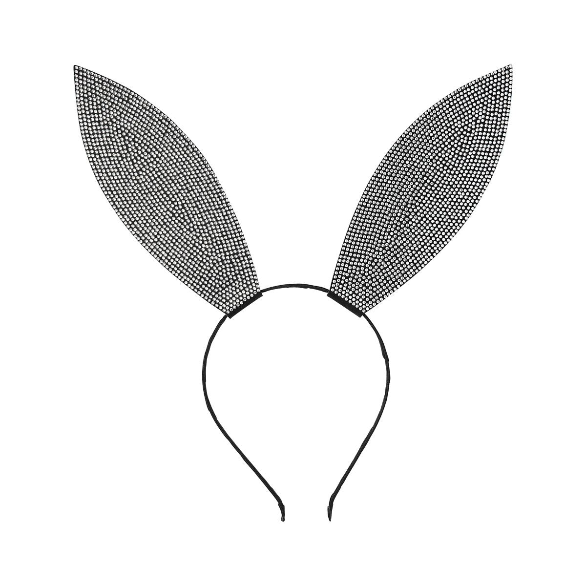 Rhinestone Bunny Ears BLACK
