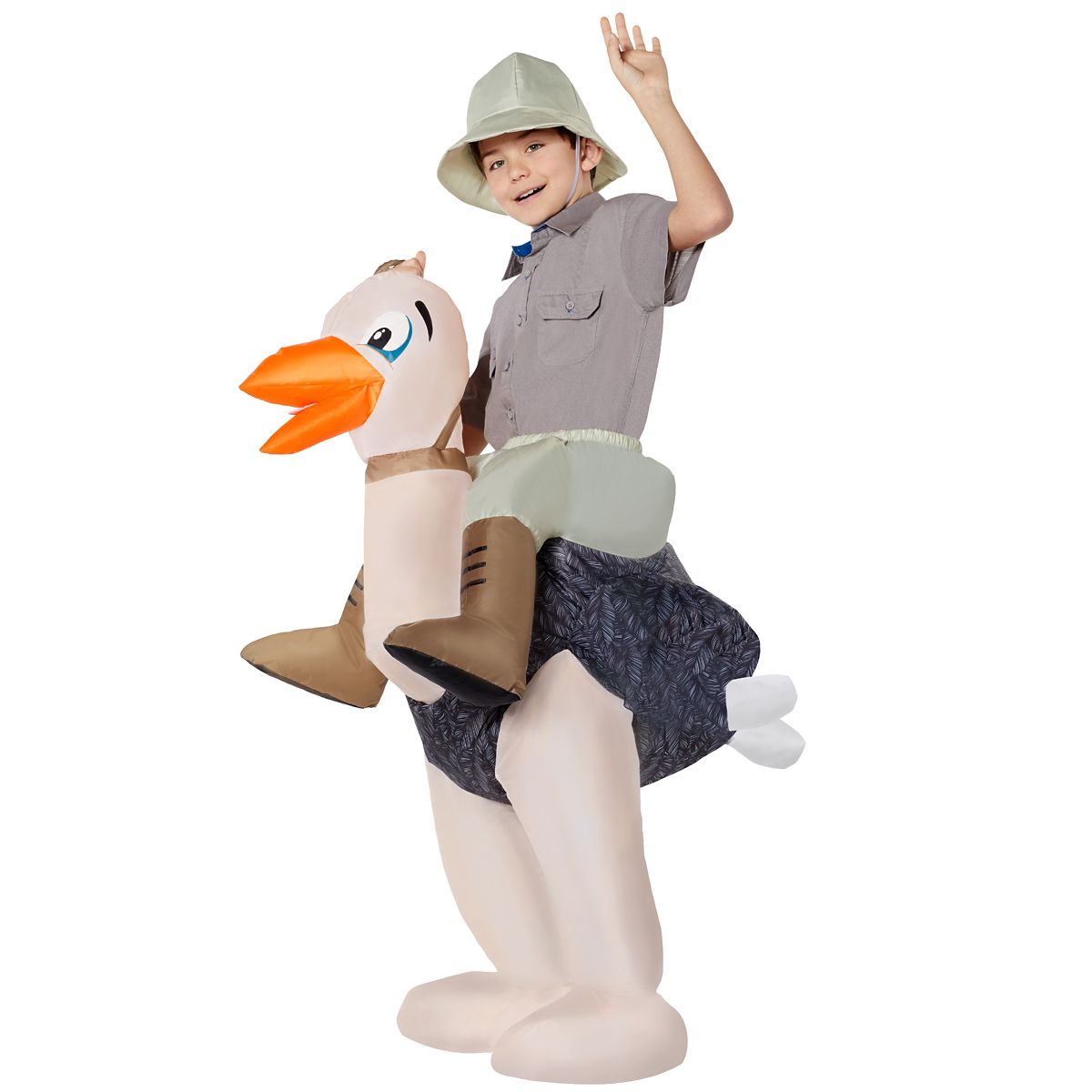 Kids Inflatable Ostrich Ride-Along Costume TAN