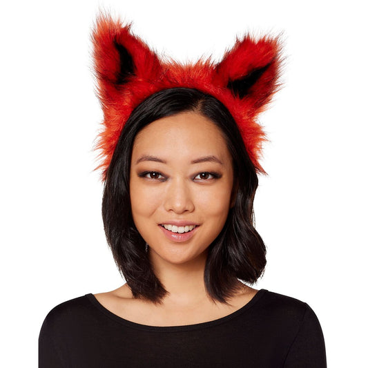 Faux Fur Fox Ear Headband ORANGE