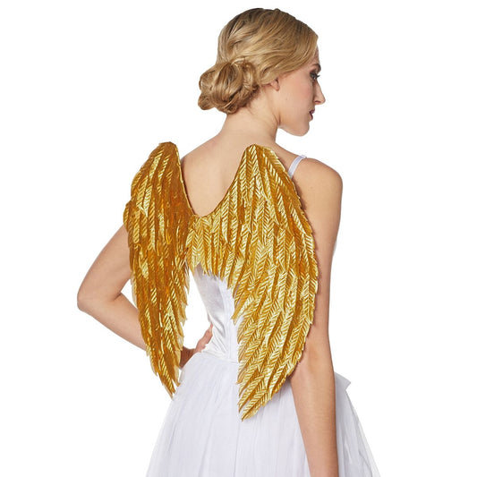 Goldtone Feather-Effect Angel Wings GOLD