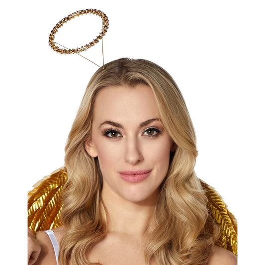 Goldtone Rhinestone Angel Headband GOLD