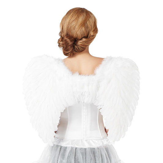 White Faux Feather Wings WHITE